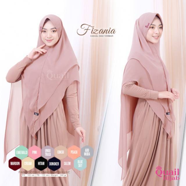 Jilbab Khimar Fizania ori Quail Hijab