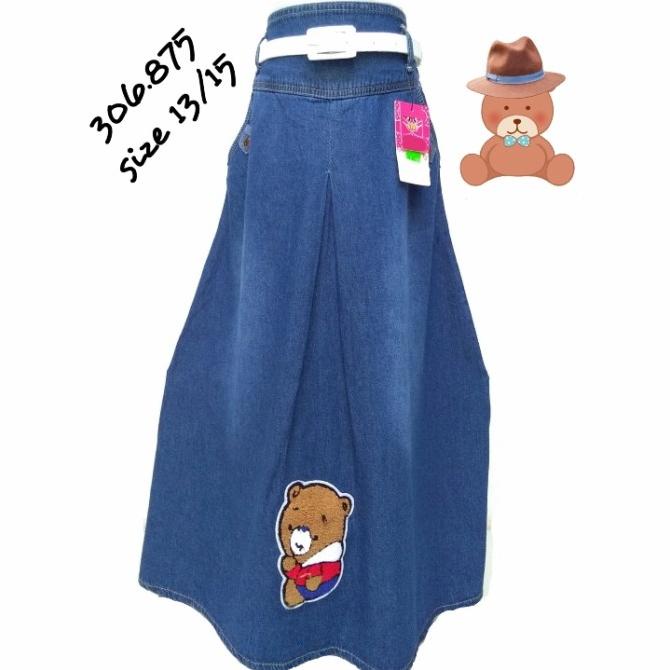 rok panjang jeans/levis anak perempuan umur 10-12 tahun