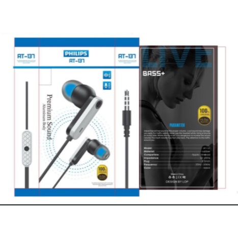 HF Handsfree Philips AT-137 / Headset Super Bass Music AT137 Bass+ Super Pure Sound
