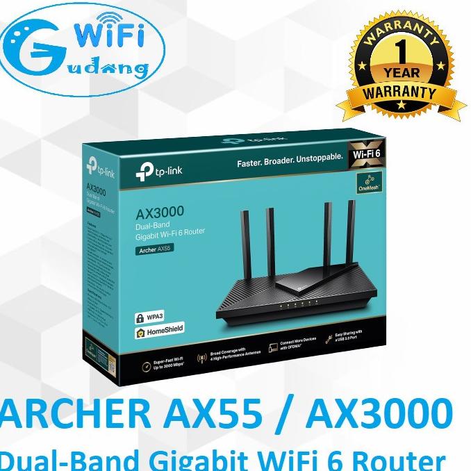 Tp-Link Archer Ax55 Ax3000 Dual Band Gigabit Wi-Fi 6 Router Gollindah