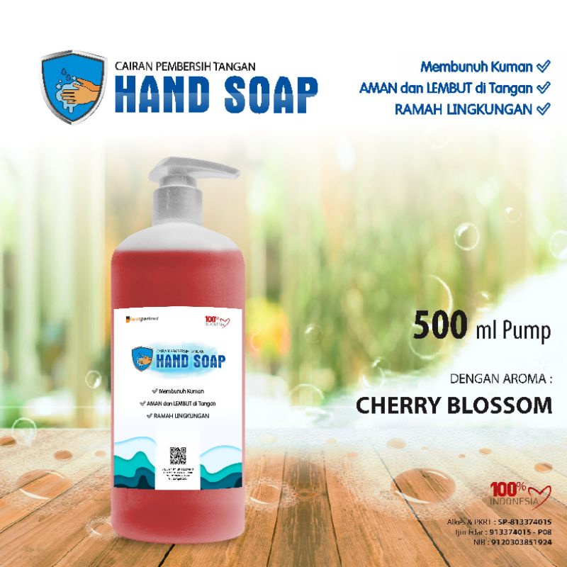 HandSoap pembersih tangan aneka aroma wangi segar kemasan pump 500 ml