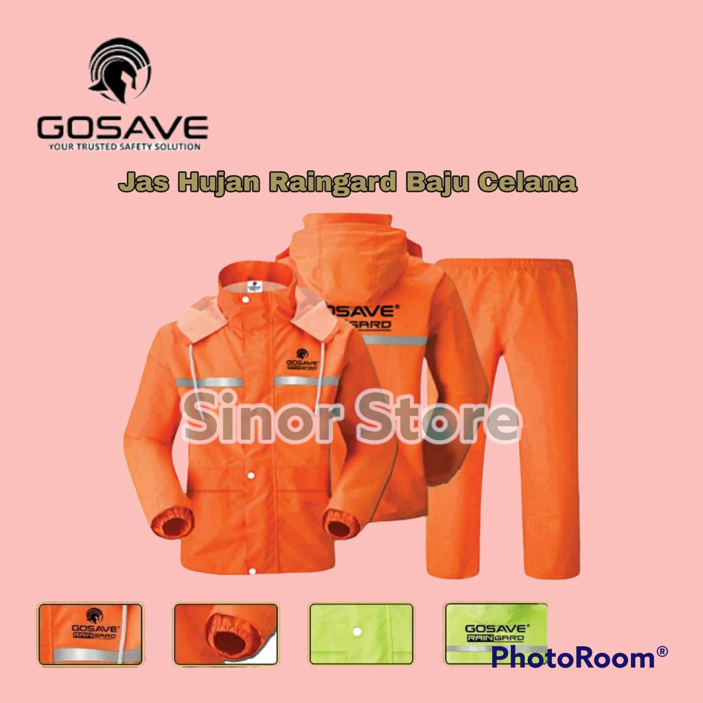 Jas Hujan RAINGARD Industrial Safety Raincoat Setelan Baju Celana Motor Tebal dan Modis