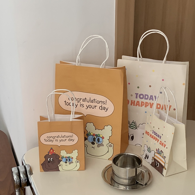 Ins Tas Tote Bag Motif Kartun Anjing Lucu Untuk Hadiah Ulang Tahun