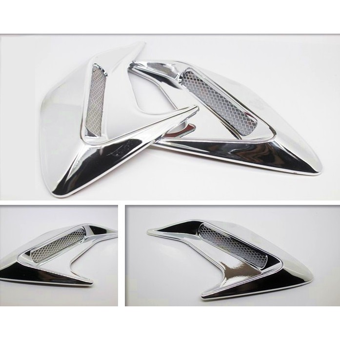 Stiker Comers Air Flow Chorme Mobil Sport BENTUK C dengan Jaring Bahan ABS Plastik Berkualitas 2in1