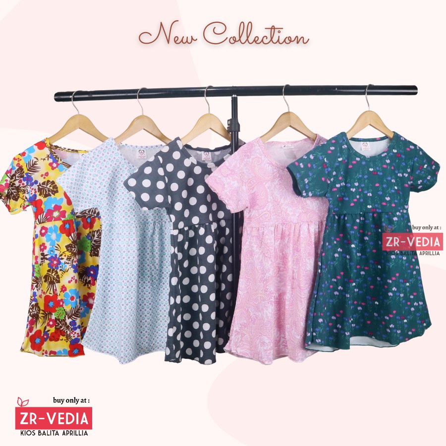 Dress Thalia 4-5 Tahun / Kaos Harian Dres Lengan Baju Tidur Balita Anak Perempuan Adem Cewek Murah