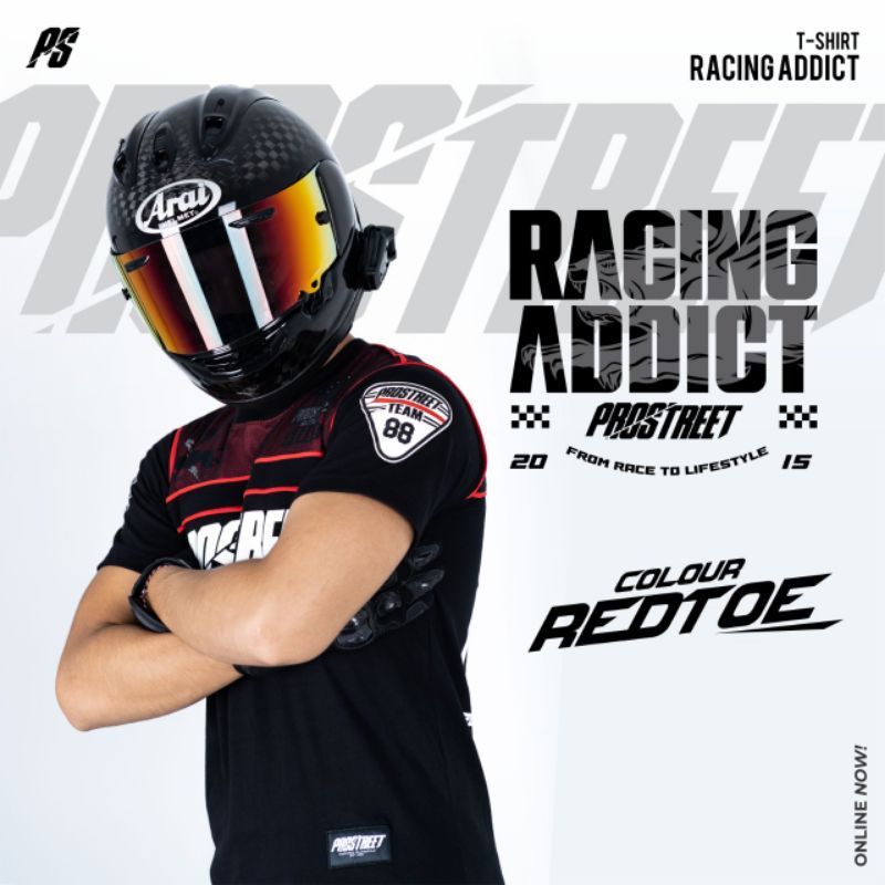 T-SHIRT PROSTREET RACING ADDICT REDTOE