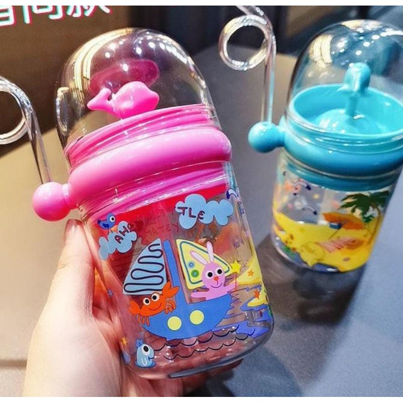 Botol Minum Luma-Lumba Air Mancur Ada Talinya Botol Munuman Anak Lucu