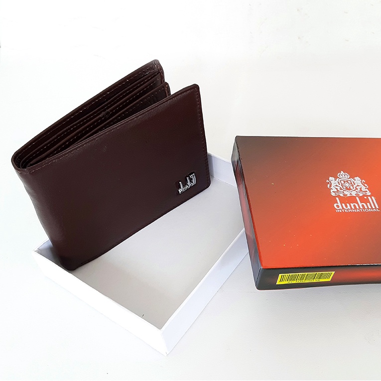 Dompet Pria Kulit Asli Lipat Branded Hitam Coklat