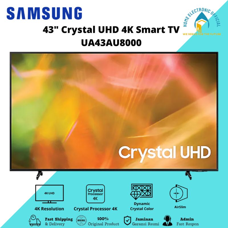 Samsung Crystal UHD 4K Smart TV 43 Inch AU8000 UA43AU8000 / UA 43AU8000