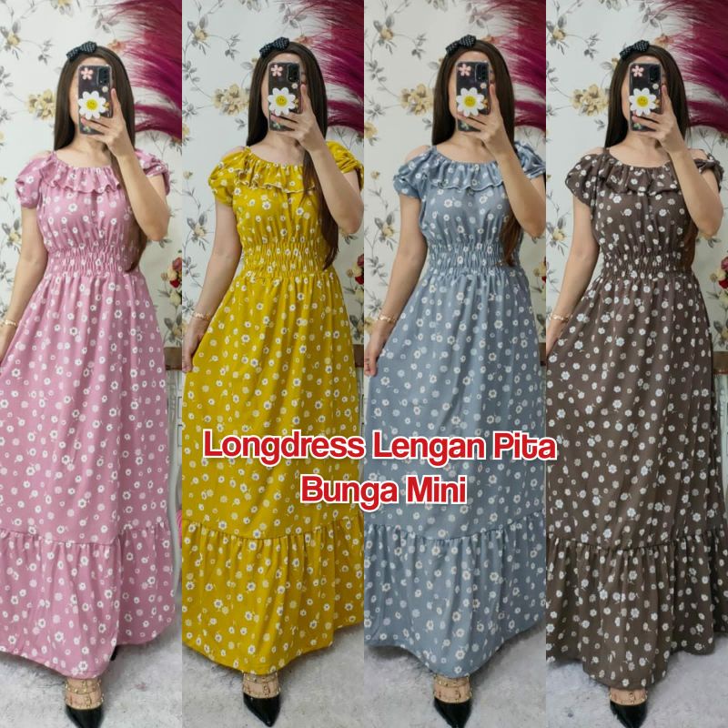 

LONGDRESS LENGAN PITA BUNGA MINI