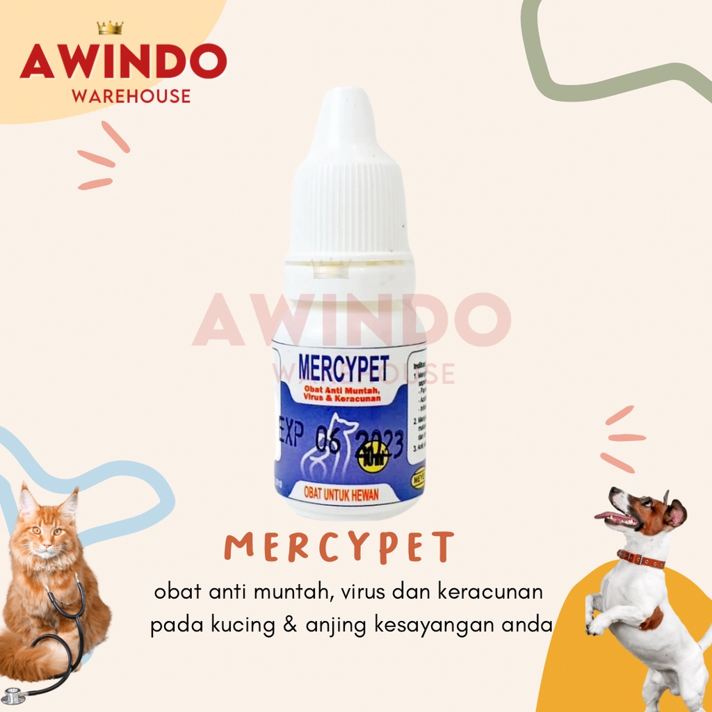 MERCYPET 10ML - Obat Anti Muntah Virus Keracunan Kucing Anjing
