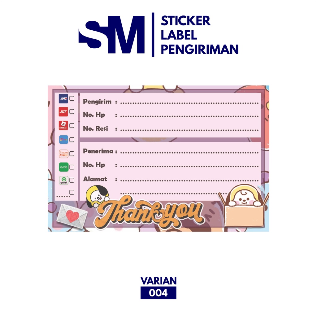 Stiker Label Pengiriman / Stiker Alamat Sticker Pengiriman Paket / Stiker Pengiriman-004