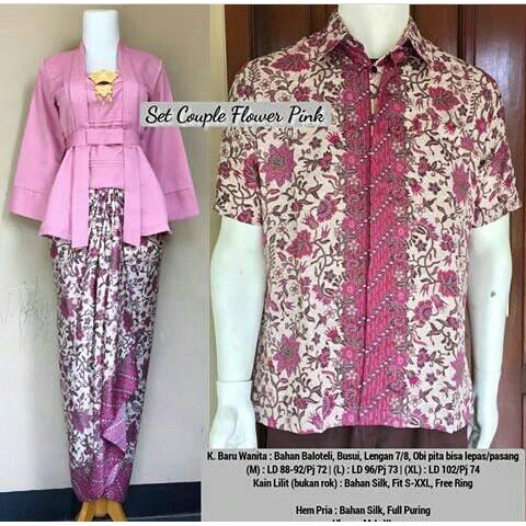 Setelan Kebaya Kutubaru Floy Couple Dusty Pink