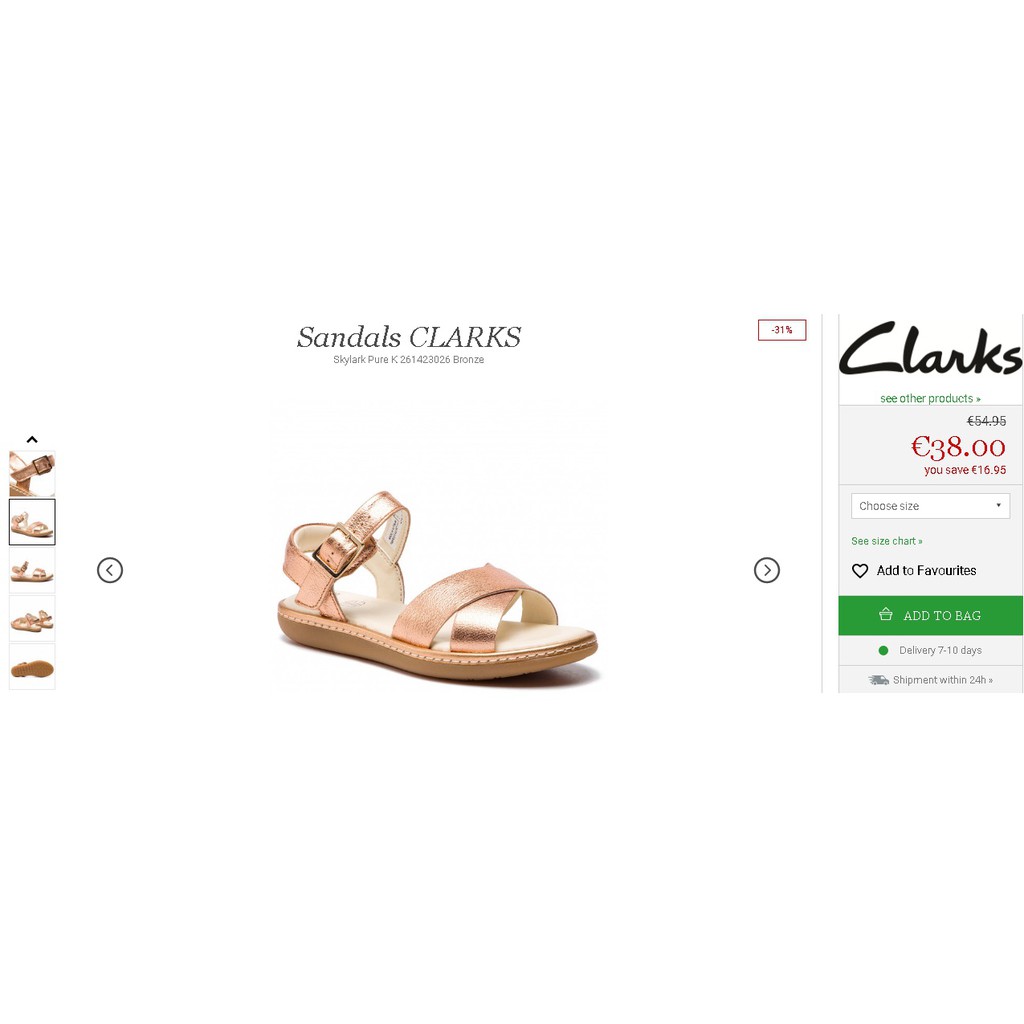 size chart sepatu clarks