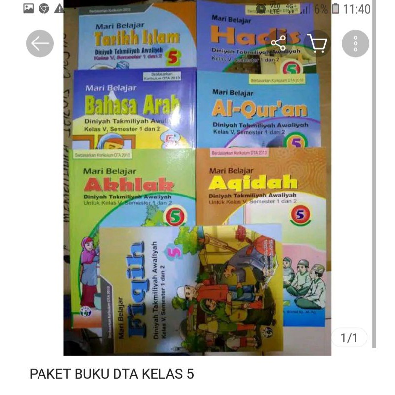 

buku DTA kelas 5 fullset sepaket 7mapel