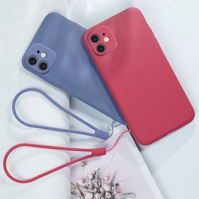 Soft Case Bahan Silikon Dengan Lanyard Warna-Warni Untuk Iphone 11/pro/max