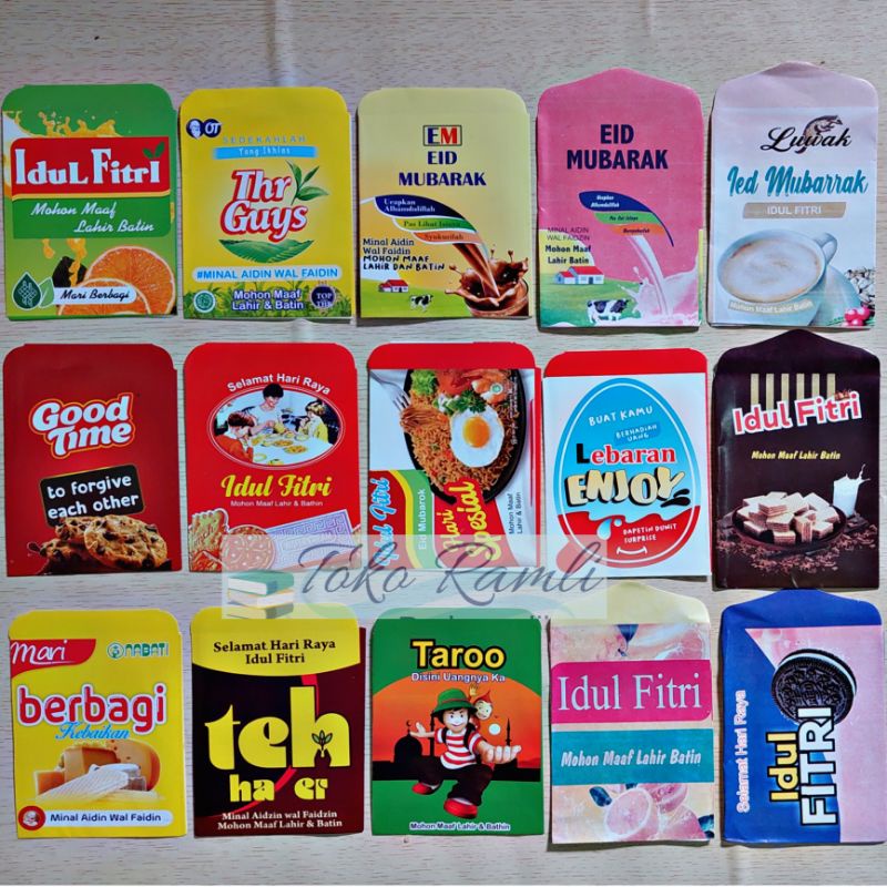 

Amplop Angpao Lebaran Snack Minuman Isi 10 pcs Unik Ukuran Medium Siap Pakai