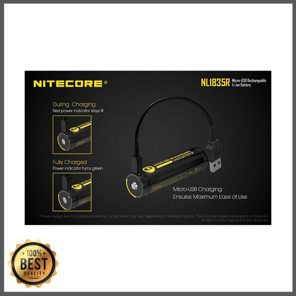 TG-BB039 NITECORE 18650 Micro USB Rechargeable Li-ion Battery 3500mAh - NL1835R