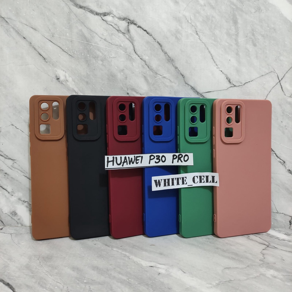 SoftCase ProCamera Silicon Matte Case Full Cover Huawei P50 Pro Nova 7 P30 P30 Lite P30 Pro White_Cell