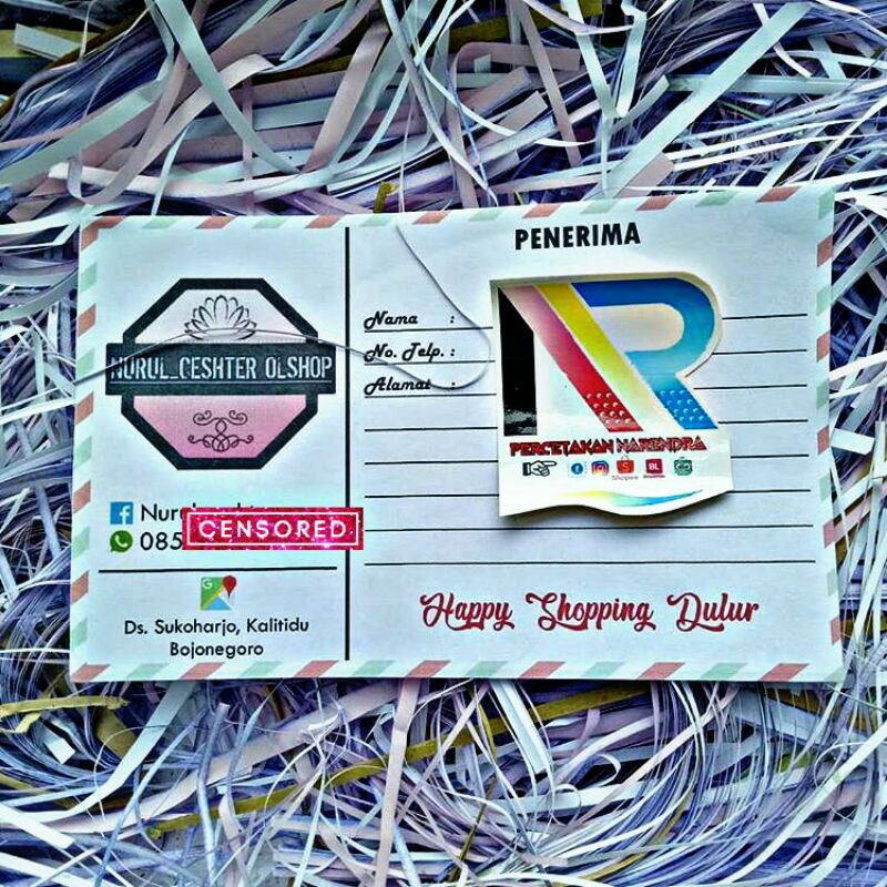 

Label Pengiriman Olshop Custom Stiker 1/6 Murah