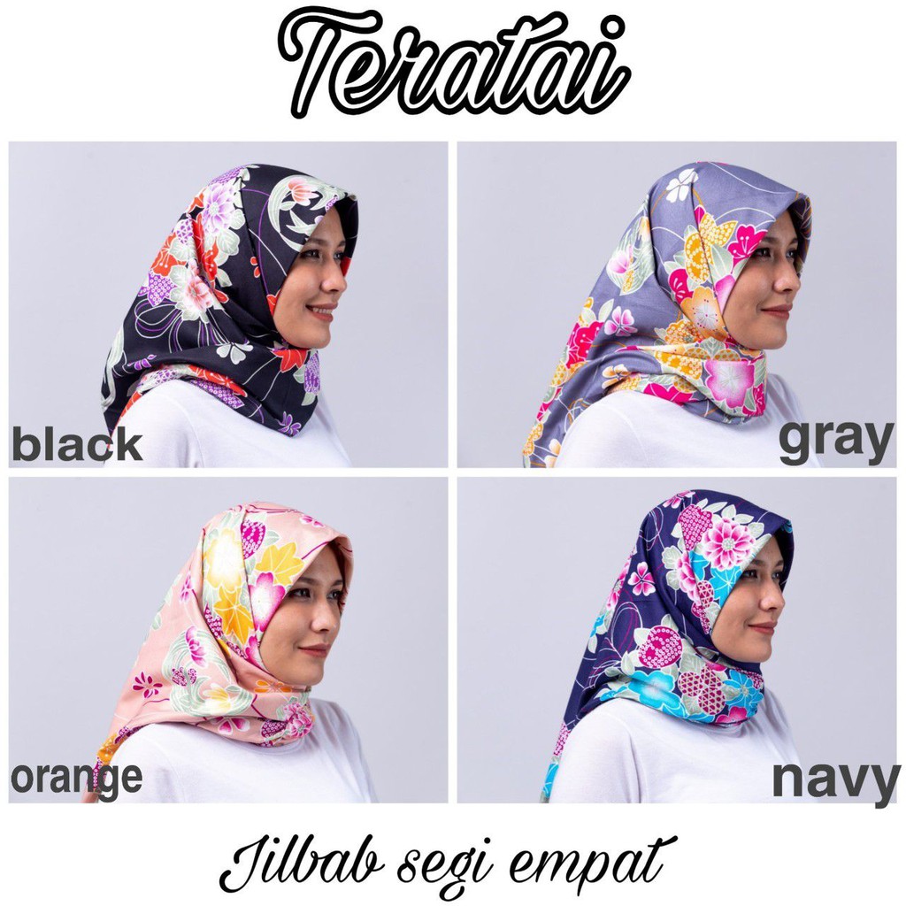 Jilbab Segiempat Monalisa Banyak Motif