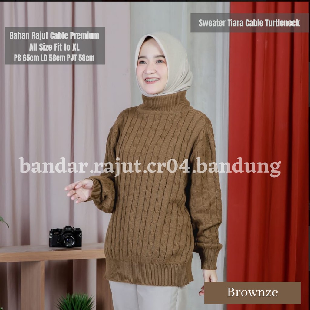 Sweater Rajut Tiara Cable Turtleneck 7 Gate Branded