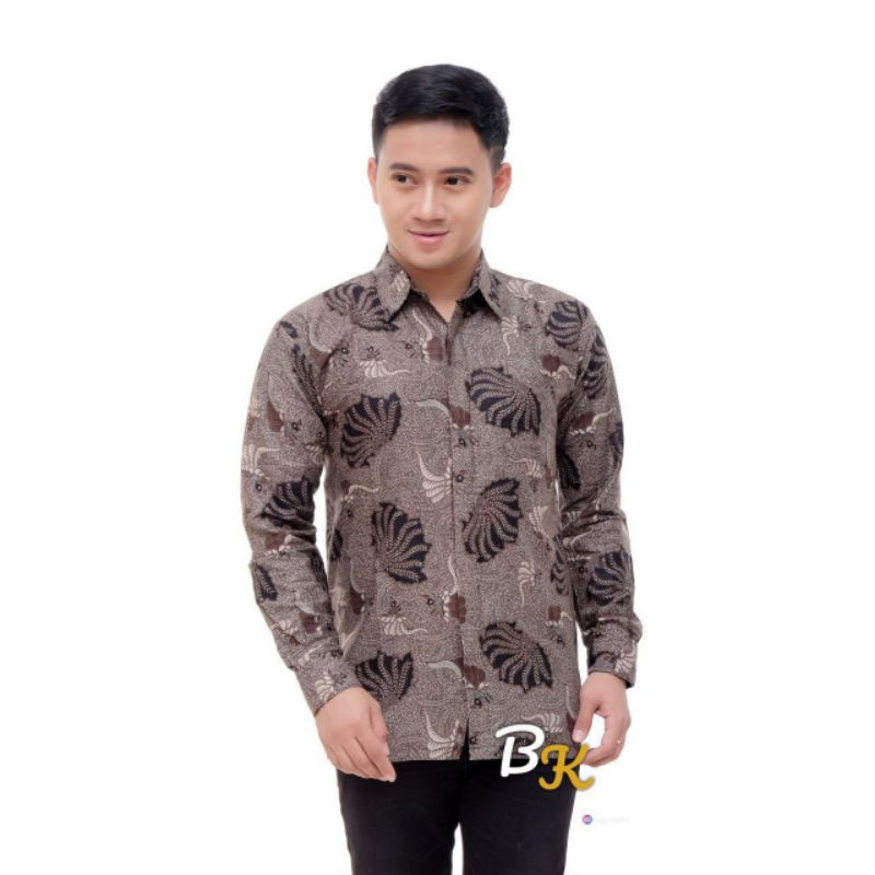 KEMEJA BATIK PRIA LENGAN PANJANG SIZE M L XL XXL BSWART BATIK PRIA MODEREN BATIK Kenongo temurah