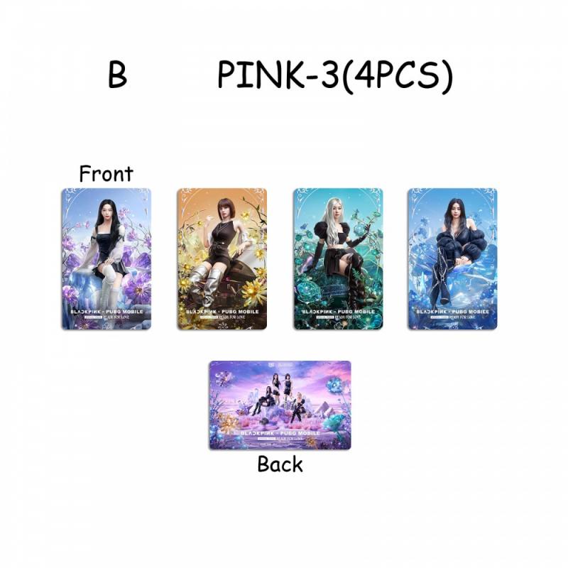 4pcs Kartu Lomo Foto Kpop BLACKPINK PUBG