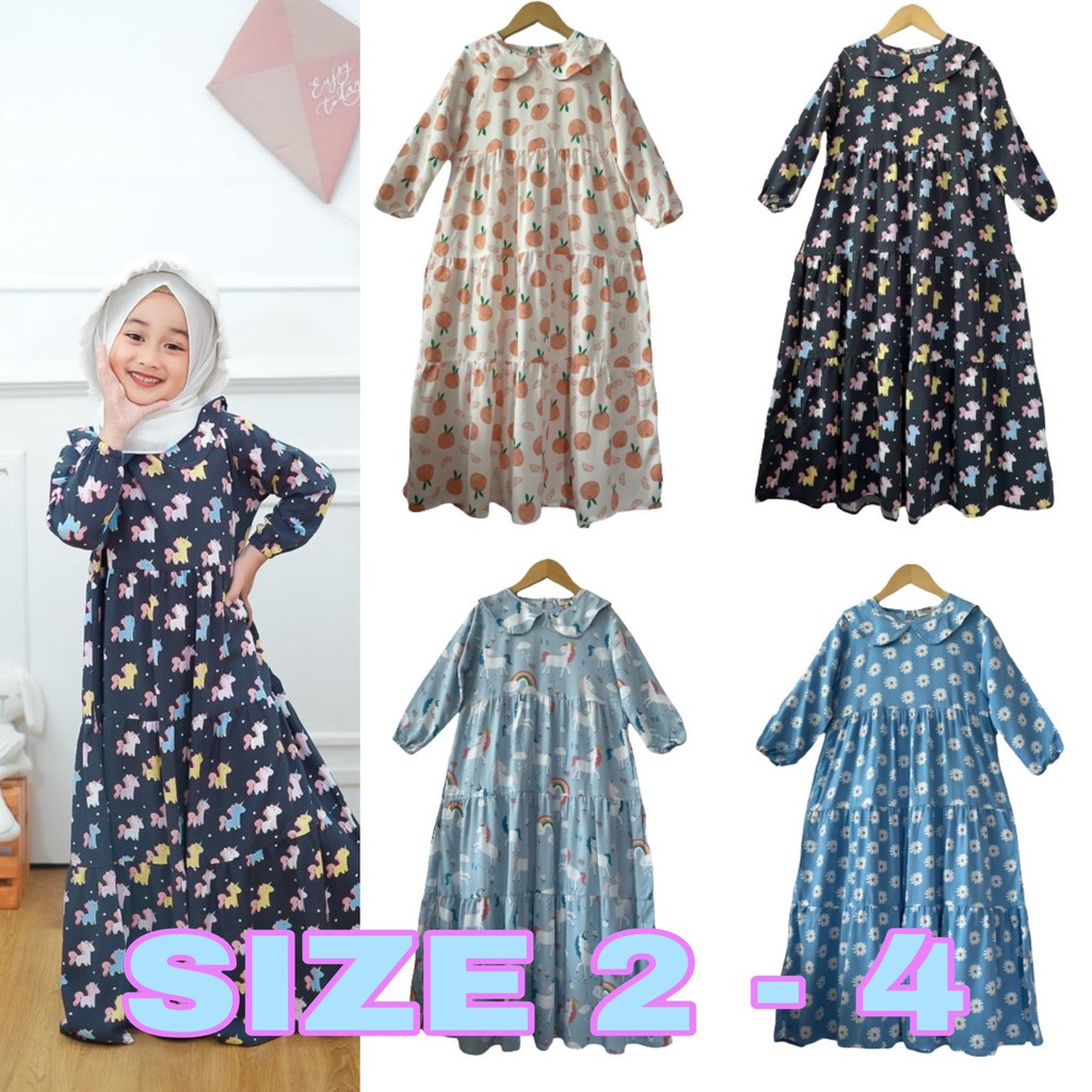 Aiimkidds store - [GROSIR] GAMIS NAIRA 2-4 GAMIS RAYON ANAK NEECA KIDDOS SIZE 2,4 TAHUN
