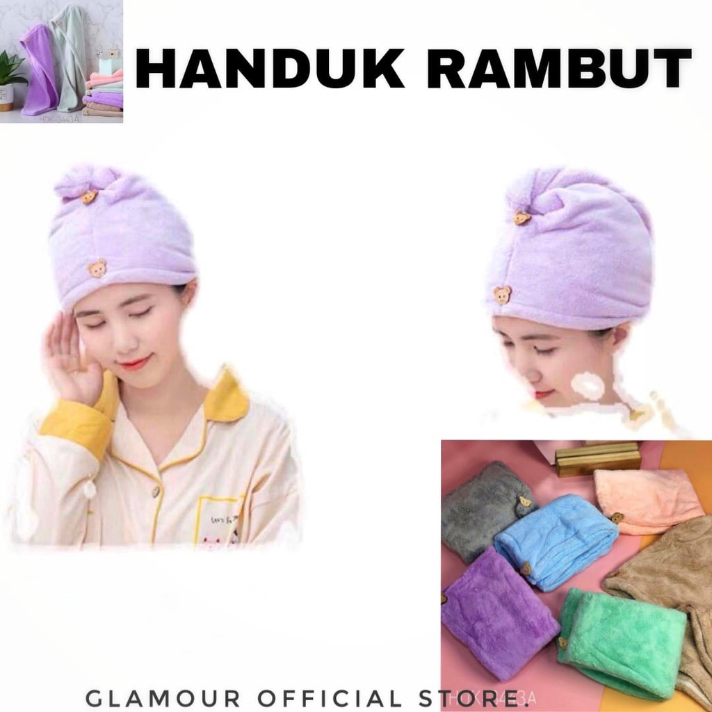 (COD) Handuk Rambut Keramas Cepat Kering Towel Dry Hair Kepala Dewasa