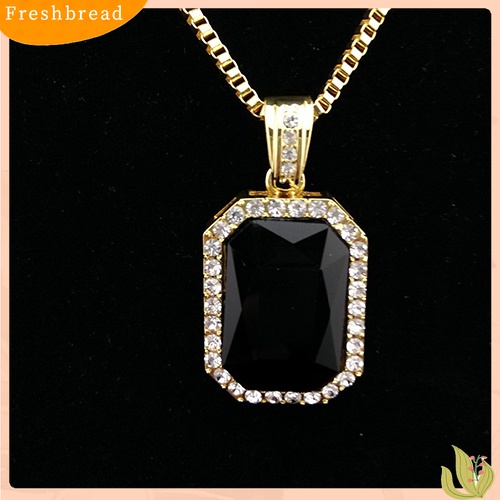 Terlaris Men's Fashion Jewelry Cool Hip Hop Box Chain Octagon Square Pendant Charm Necklace