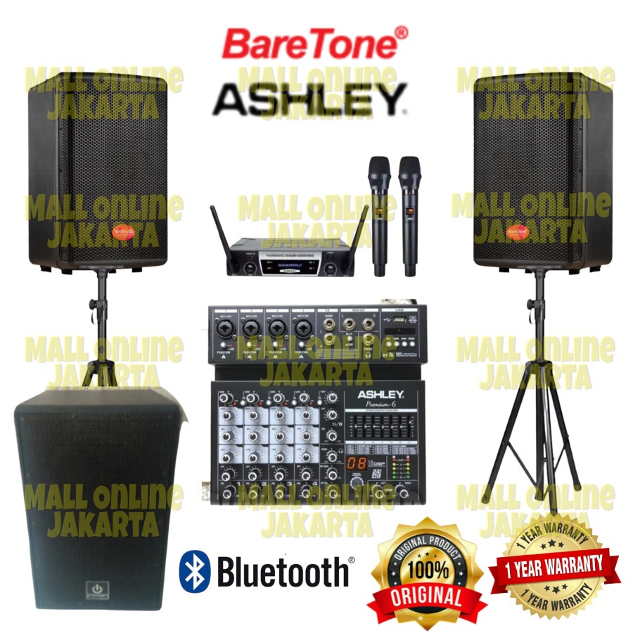 Paket speaker aktif Baretone max10hd Subwoofer aktif 12 inch 6 channel