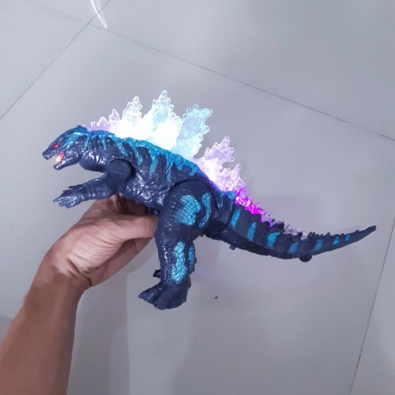 Mainan Godzilla Bisa Jalan, Suara, Lampu Baterai - Dinosaurus Anak Laki Perempuan