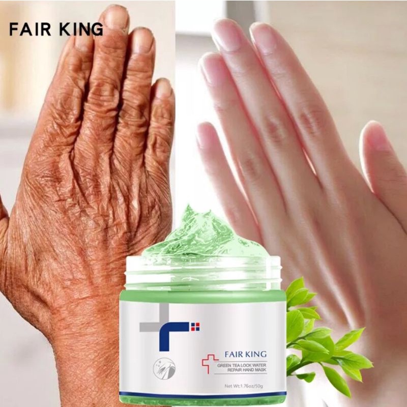 FAIR KING GREEN TEA MOISTURIZING HAND WAX WHITENING SKIN HAND REPAIR EXFOLIATING CALLUSES FIRM ANTI-AGING HAND TREATMENT-50gr