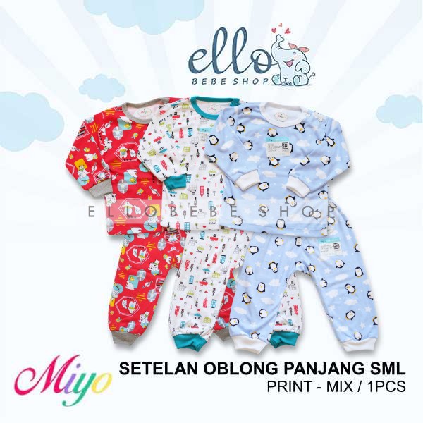 ❤ ELLOBEBE ❤ Miyo Setelan Panjang, Setelan Pendek SML Pakaian Bayi / SETELAN MIYO / BAJU BAYI MURAH