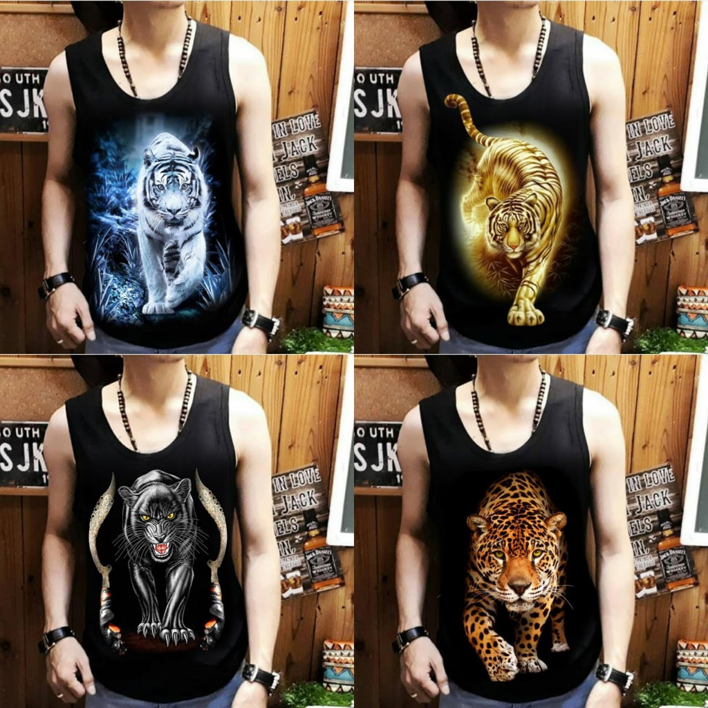 Singlet lektong pria motif campur