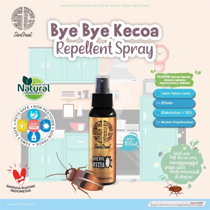 Pengusir Kecoa, Bye Bye Kecoa Gel 70 gr dan Bye Bye Kecoa Spray 100 ml