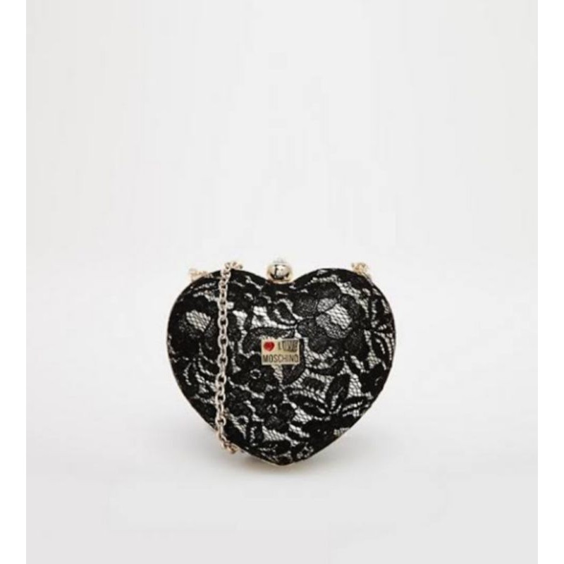 Tas/clutch love moschino lace heart original 100% preloved