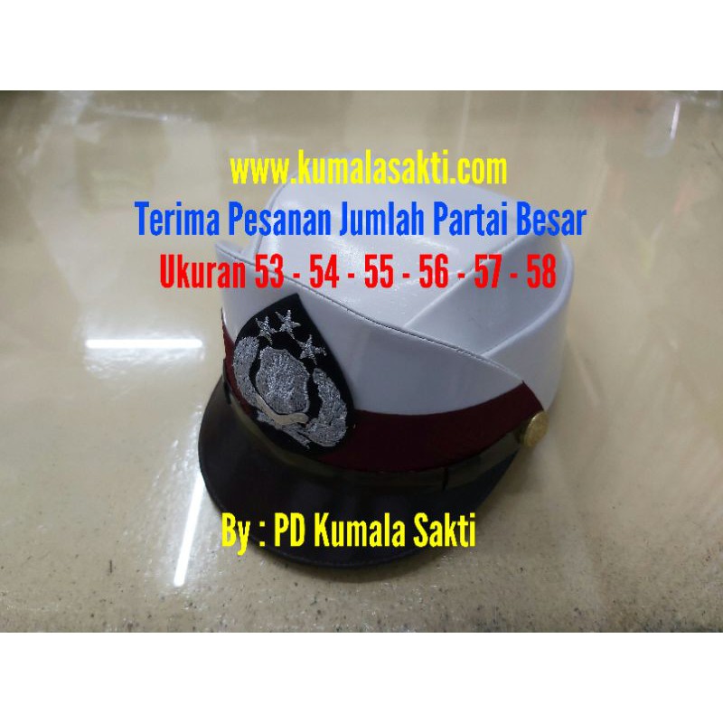 Topi Pet PDH Polwantas Bintara Ciputat-Pet Polwan Lantas-Pet Bintara PDH Polantas-Kaos Polisi-Sabuk