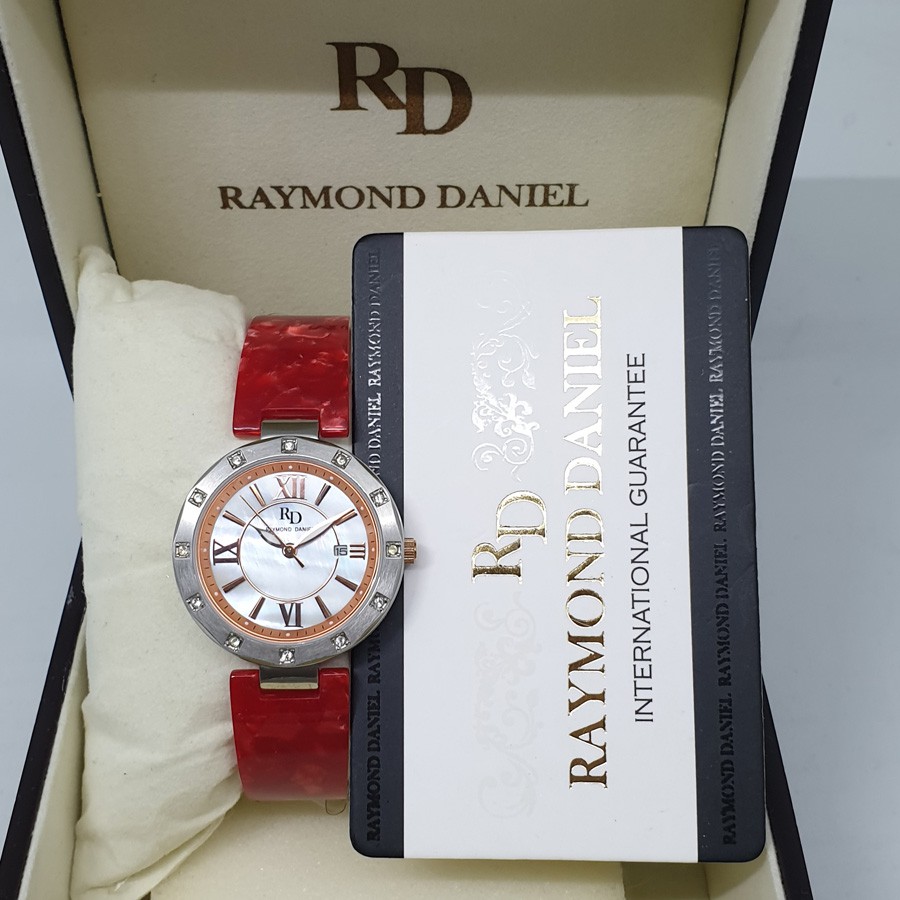 Raymond Daniel RD206 Silver Rosegold Akr.Merah,Jam Tangan Wanita, Original