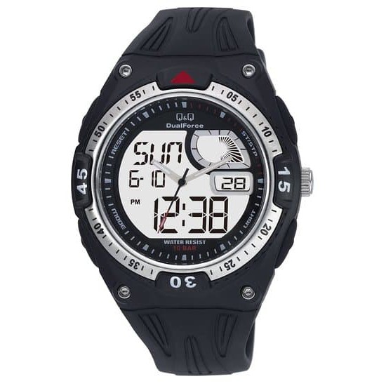 Q&Q QQ Analog Digital Jam Tangan Pria Hitam GW78J002Y Original