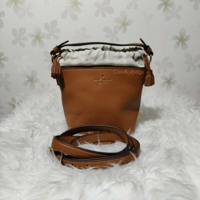 ORIGINAL Tas Kate Spade Katespade Hayes Bucket Bag Brown