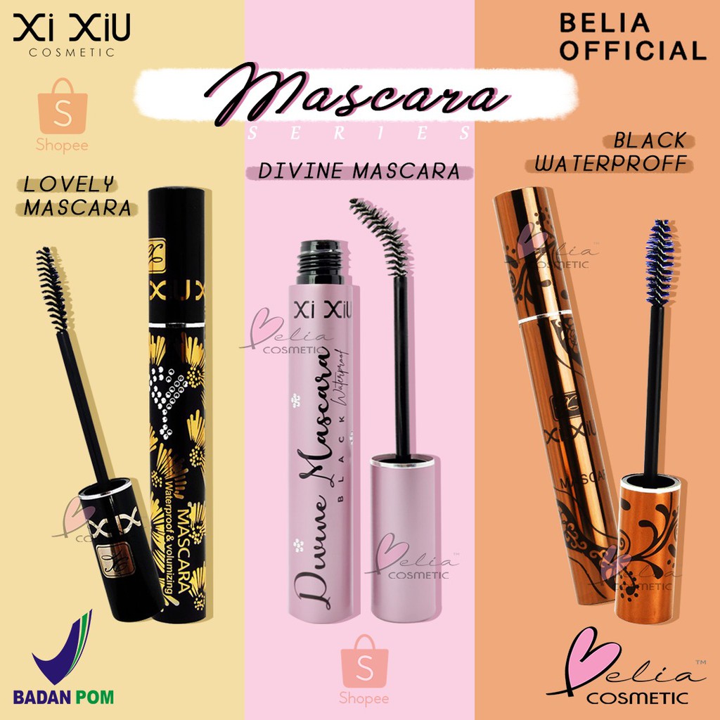 ❤ BELIA ❤ Xi Xiu Lovely | Black | Pink Mascara Divine Waterproof Volumizing BPOM | maskara XIXIU