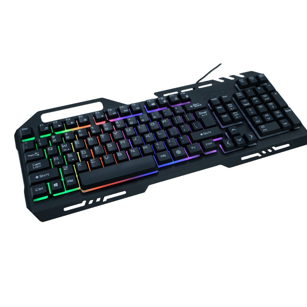 Keyboard gaming membrane wired usb rainbow lightning rgb ax320g metal