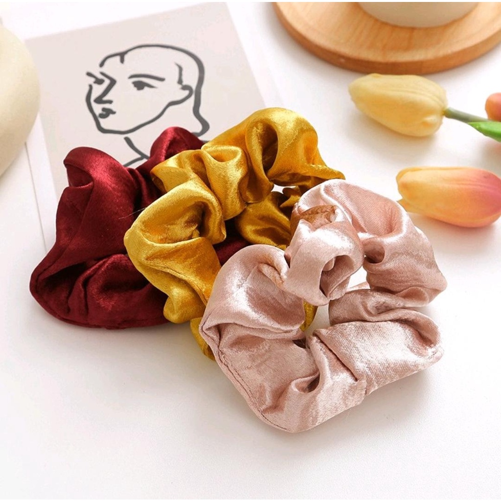 Ikat Rambut Scrunchie Polos Ala Korea / Scrunchie Hair Bands