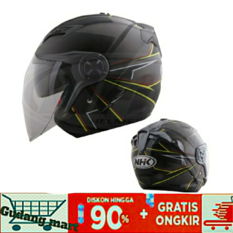 Helm NHK Dobel Visor / Dua kaca Original NHK Gladiator Black Hawk Technical Internasional