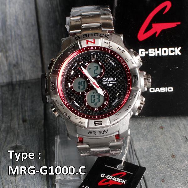 Jam Tangan Rantai Pria G Shock Casio MRGG1000 Silver Gunmetal ANTI KARAT Stainless Steel