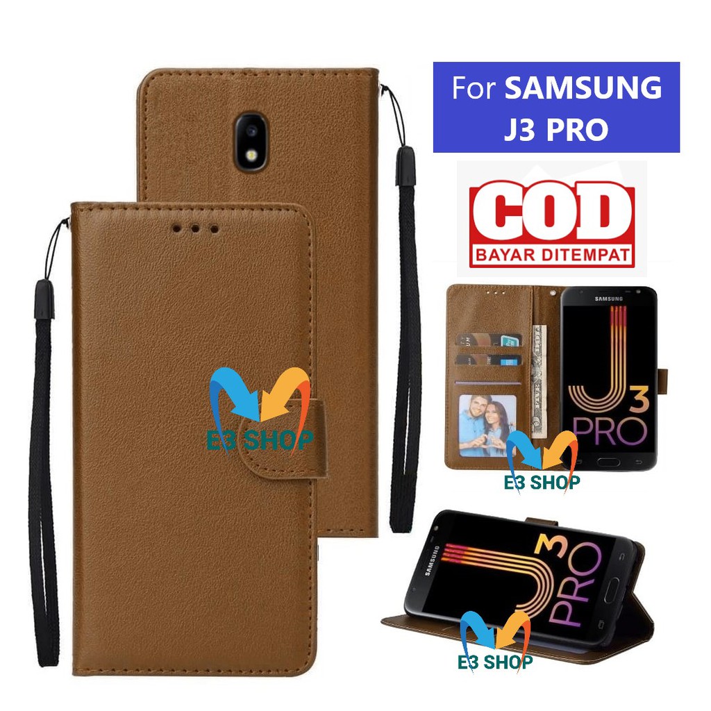 Flip Case Samsung J3 Pro flip wallet case standing flip cover Handphone