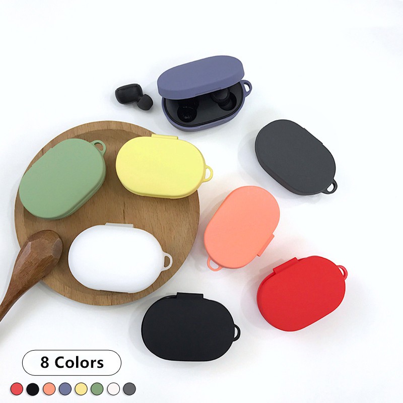 (8 Warna) Casing Silikon Xiaomi Redmi Airdots / Airdots 2 / Airdots S Dengan Pengait