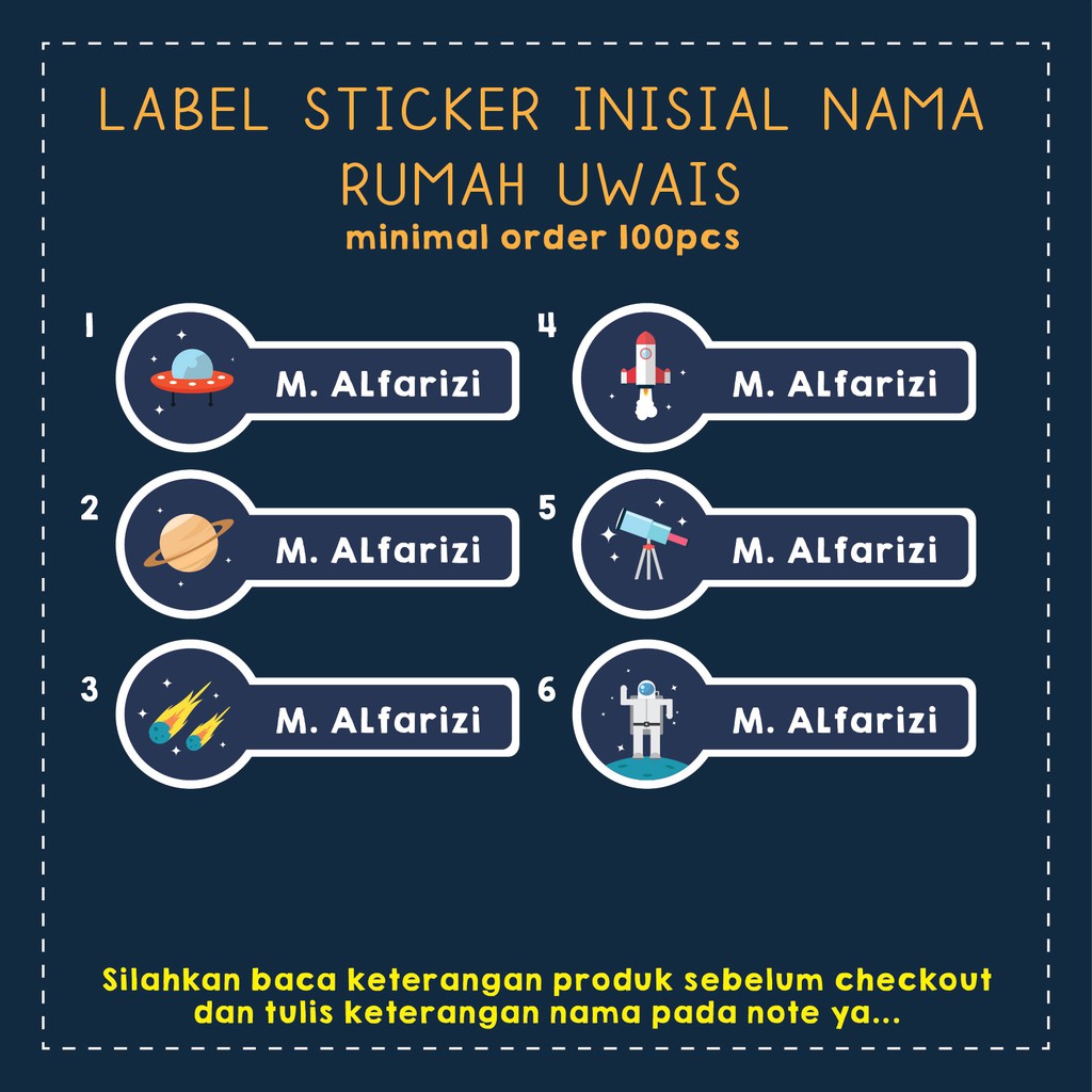 

STICKER NAMA WATERPROOF / LABEL NAME TAG